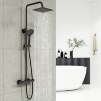 Aica Sanitaire - aica Thermostatic Square Mixer Shower With Head Handset Bathroom Set