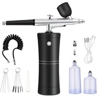 Airbrush Kit Cordless Mini with Compressor Set 0.3mm Nozzle Portable Makeup Oxygen Machine A