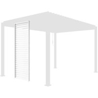 100cm shutter for Triomphe bioclimatic pergola, 3m side, privacy screen panel, aluminium, white