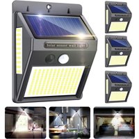 AlwaysH Solar Light Outdoor 4 pcs 216 LED 1000 Lumens Outdoor with Motion Sensor 300º Wide Angle Waterproof IP65 Wall Light for Garden Entrance
