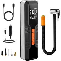 Alwaysh - 2000mAh×3 Portable Air Compressor, Cordless Car Tire Inflator with lcd Display, 4 Modes, Mini Compressor with Power Bank, Electric Inflator