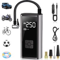 Alwaysh - Portable Air Compressor, 120PSI Cordless Car Tire Inflator with 4 Nozzles, Mini Electric Air Pump with led Light Digital Display for Car,