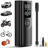 Alwaysh - Portable Air Compressor, Car Tire Inflator Mini Electric Air Pump Cordless Tire Inflator 120PSI with Digital lcd Display Electric Bicycle