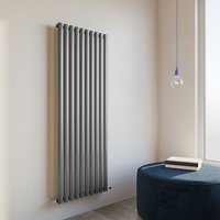 Acezanble - 1600x590mm Single Anthracite Vertical Oval Column Central Heating Designer Radiator