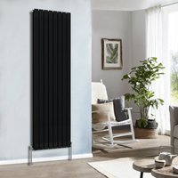 NRG - Flat Panel Radiator Designer Column Bathroom Central Heating Black Double 1800x544mm