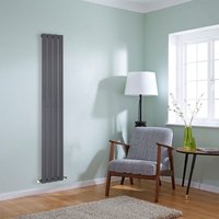 NRG - Flat Panel Radiator Designer Column Bathroom Central Heating Anthracite Single 1600x272mm