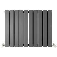 Anthracite Flat Tube 600x760mm Horizontal Double Panel Heated Towel Radiator
