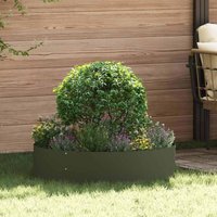 Garden Planters 5 pcs Olive green 80 x 80 x 20 cm Steel Vidaxl