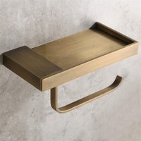 Antique Style Toilet Paper Holder with Storage Space Made of Quality Brass Ideal for Smartphone Multi-Function Toilet Paper Holder for Bathroom with