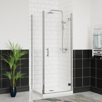 Aquariss - Hinged Shower Door+Side Panel Chrome 800x1000