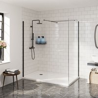 Aquariss - Walk in 1100mm Front Panel+900mm Side Panel Black