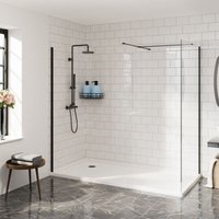 Aquariss - Walk in 1400mm Front Panel+700mm Side Panel Black