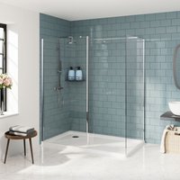 Aquariss - 800+900 Wetroom Screen+215 Return Panel Chrome
