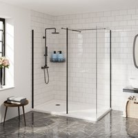 Aquariss - 700+700 Wetroom Screen+300 Return Panel Black