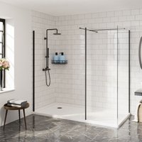 Aquariss - 700+1200 Wetroom Screen+300 Return Panel Black