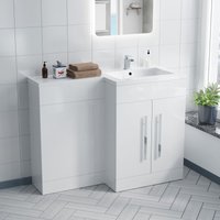 Nes Home - Aric rh 1100mm Vanity Basin & wc Unit White