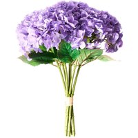 Artificial Flower Bouquet Violet Hydrangea Decorative Faux Arrangement 50 cm Handmade Table Decoration Living Room Dining Room PERNES