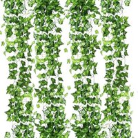Artificial ivy garland, 24 pieces, 2 m - Lush green foliage - Decoration for indoor and outdoor use - For home or office