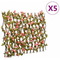 Vidaxl - Artificial Ivy Trellis Expandable 5 pcs Dark Pink 180x60 cm