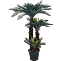 Artificial Plant Cycas Palm with Pot Green 125 cm Vidaxl