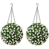 Artificial Rose Topiary Balls (Pack of 2)