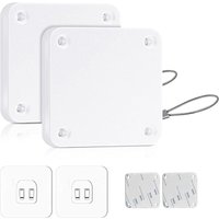 Automatic door closer, 2 pieces, automatic door closer with sensors, no drilling required, with tension cord, door closer, automatic closing for most