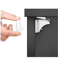 Linghhang - Baby Safety Cupboard Door Lock (8 Locks + 2 Keys), Child Safety Drawer Cabinets Magnetic Locks Security Cabinet + Instructional Video
