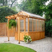 Backyard Discovery - Bellerose Cedar Wood Greenhouse with Pergola Front 2.7m x 1.8m (9ft x 6ft)