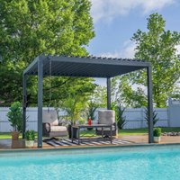 Backyard Discovery - Sarasota Steel Outdoor Garden Pergola 3.7m x 3m (12ft x 10ft)