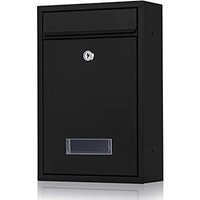 Héloise - Bali Galvanized Steel Nameplate Mailbox with One Key (Black)