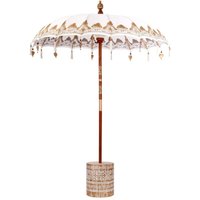 Balinese Parasol 260 2 pcs Cream Cotton and solid wood CFW150133
