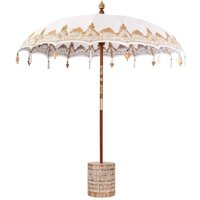 Balinese Parasol 260 2 pcs Cream Cotton and solid wood CFW211714