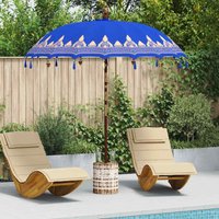 Balinese Parasol 260 Blue 210-220 cm Cotton and solid wood vidaXL