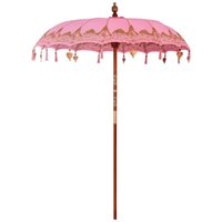Balinese Parasol Pink (180-190) x 260 cm Cotton and solid wood CFW192272