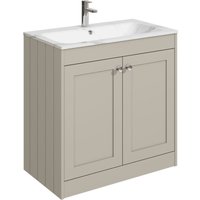 Balterley 800mm Floor Standing 2 Door Unit & Stone Basin 1 Tap Hole - Pebble Grey