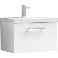 Balterley Contemporary Bathroom 1 Soft Close Drawer & Thin-Edge Vanity Unit Basin, Gloss White, 600mm