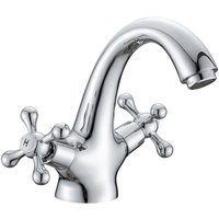 Basin mixer tap, Bathroom Tap, - Vintage bathroom mixer tap, silver chrome finish.