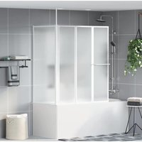 Bath Screen Folding Frosted Aluminium vidaXL
