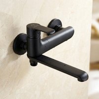 Sea-horse - Bath Shower Fold-out Mixer Tap Black Swivel Spout Wall Mount Sea-horse - Bath Shower Fold-out Mixer Tap Black Swivel Spout Wall Mount