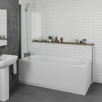 Affine - Bathroom 1700mm Single Ended Straight Bath Front End Panel 4mm Screen White