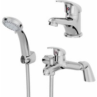 Architeckt - Bathroom Basin Sink Monobloc Mixer Tap Bath Shower Mixer Tap Chrome Single Lever