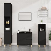 Bathroom Cabinet Black 65x33x60 cm Engineered Wood Vidaxl
