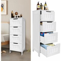 Dayplus - Bathroom Cabinet Cupboard Storage Toilet Shelves Organizer Rack 4 Drawer pvc
