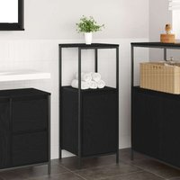Bathroom Cabinet with Shelves Black Oak 36x35x95 cm Vidaxl