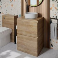 Regis - Bathroom Cloakroom Vanity Unit Wash Storage Countertop Basin Wood 600mm - Brown
