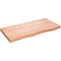 Bathroom Countertop Light Brown 100x50x(2-6)cm Treated Solid Wood Vidaxl