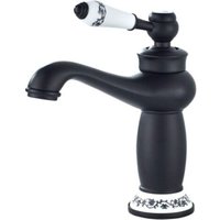 Bathroom Faucet Basin Mixer Tap Single Handle Bathroom Sink Faucet Retro Mixer Tap, Black Brass TRIMEC