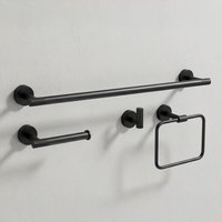 Bathroom Hook Set Rea Grid Black 4 Pieces