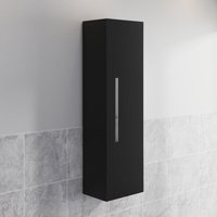 Bathroom Matt Black 1200mm Wall Hung Tall Storage Unit Furniture