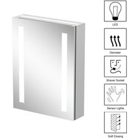 Artis - Bathroom Mirror Cabinet led Lights Wall Mounted Mains Demister IP44 500 x 650mm